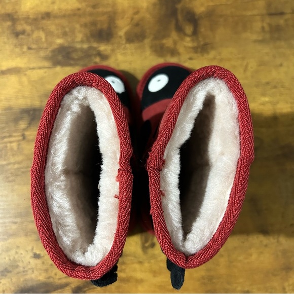 EMU Australia Girls Ladybird Red and Black Suede Merino Wool Boots K8 - Picture 5 of 9